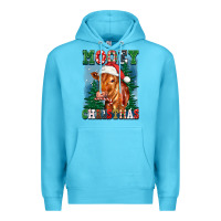 Ocean Blue mooey christmas heifer Premium Hoodie - FaDigitalArtStudio