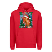 Red mooey christmas heifer Premium Hoodie - FaDigitalArtStudio