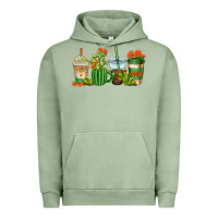 Pigment Oil Green cactus coffee cups Urban Hoodie - AdoDesignShop
