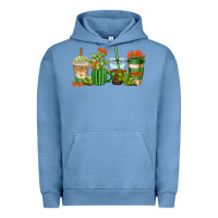 Pigment Pebble Blue cactus coffee cups Urban Hoodie - AdoDesignShop