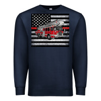 Navy thin red line American flag fire truck Premium Sweatshirt - Artiststas