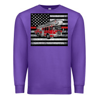 Purple thin red line American flag fire truck Premium Sweatshirt - Artiststas