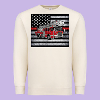 Thin Red Line American Flag Fire Truck Premium Sweatshirt Designed By Artiststas