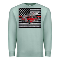 Seafoam thin red line American flag fire truck Premium Sweatshirt - Artiststas