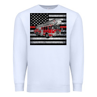 White thin red line American flag fire truck Premium Sweatshirt - Artiststas
