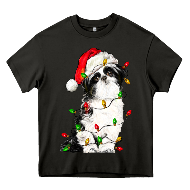 Christmas Shih Tzu Dog Heavy Core Tee by LillyAllenDesigns | Teevron