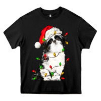 Black christmas shih tzu dog Heavy Core Tee - LillyAllenDesigns