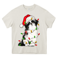 Cream christmas shih tzu dog Heavy Core Tee - LillyAllenDesigns