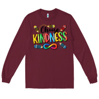 Burgundy Chose Kindness Autism Long Sleeve Tee - CowGirlArtShop