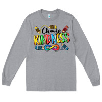 Heather Grey Chose Kindness Autism Long Sleeve Tee - CowGirlArtShop