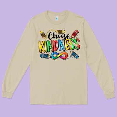 Chose Kindness Autism Long Sleeve Tee Designed By Cowgirlartshop