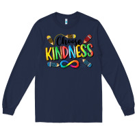 Navy Chose Kindness Autism Long Sleeve Tee - CowGirlArtShop