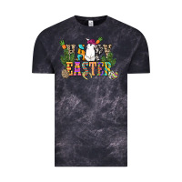 Cloud Black Happy Easter with cowboy Easter Day Vintage Tee - HowdyJamesFarm