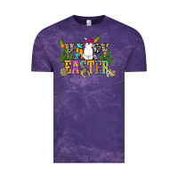 Cloud Purple Happy Easter with cowboy Easter Day Vintage Tee - HowdyJamesFarm