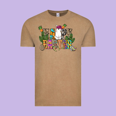 Happy Easter With Cowboy Easter Day Vintage Tee Designed By Howdyjamesfarm