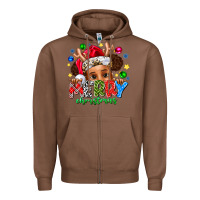 Chestnut Merry Christmas Zipper Hoodie - CowhideDigitalArt