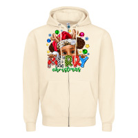Sandshell Merry Christmas Zipper Hoodie - CowhideDigitalArt