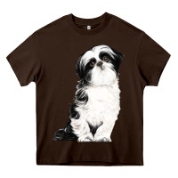 Chocolate Brown shih tzu dog Heavy Core Tee - LillyAllenDesigns
