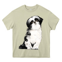 Mossy shih tzu dog Heavy Core Tee - LillyAllenDesigns