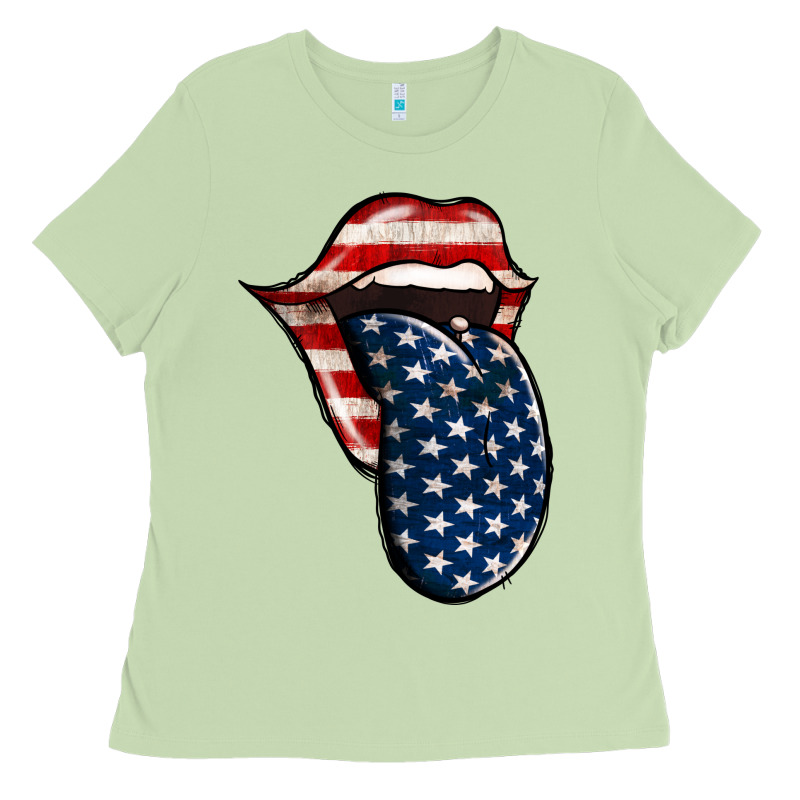 American Toungue For 4th Of July Ladies Tee by Bettercallsaul | Teevron
