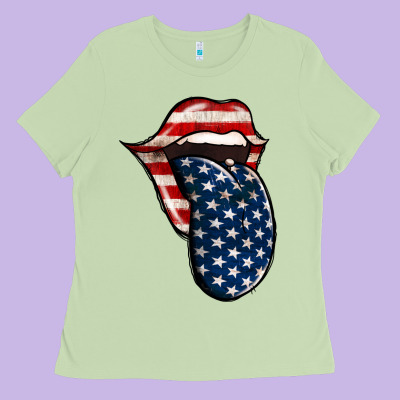 American Toungue For 4th Of July Ladies Tee Designed By Bettercallsaul
