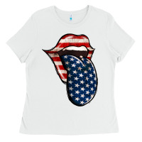 White American Toungue for 4th of July Ladies Tee - Bettercallsaul