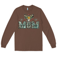 Chestnut Mom with Cow skull Mother's Day Long Sleeve Tee - CowGirlArtShop