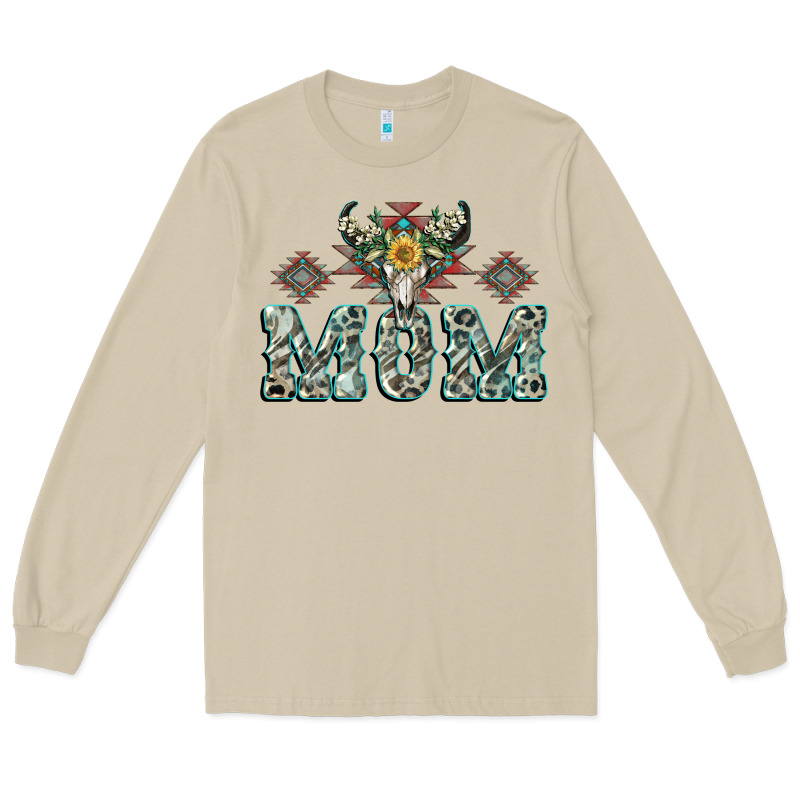 Mom With Cow Skull Mother's Day Long Sleeve Tee by CowGirlArtShop | Teevron