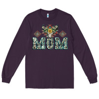 Plum Mom with Cow skull Mother's Day Long Sleeve Tee - CowGirlArtShop