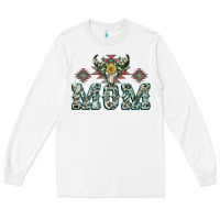 White Mom with Cow skull Mother's Day Long Sleeve Tee - CowGirlArtShop