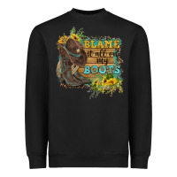 Black Blame It All On My Boots Heavyweight Sweatshirt - FaDigitalArtStudio