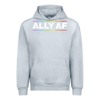 Heather Grey Ally AF Pride Rainbow Shirt  Proud LGBTQ Ally TShirt Urban Hoodie - minhPixels