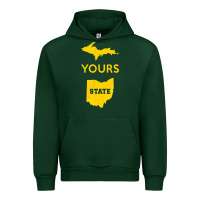 Forest Green Up Yours State Of Ohio Funny Anti Oh Pro Michigan Meme Urban Hoodie - minhPixels
