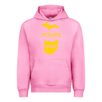 Fuchsia Pink Up Yours State Of Ohio Funny Anti Oh Pro Michigan Meme Urban Hoodie - minhPixels