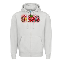 Dove Grey Merry Christmas Zipper Hoodie - CowhideDigitalArt