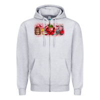 Heather Grey Merry Christmas Zipper Hoodie - CowhideDigitalArt