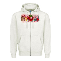 Oatmeal Heather Merry Christmas Zipper Hoodie - CowhideDigitalArt
