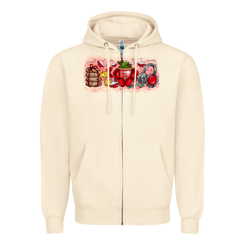 Merry Christmas Zipper Hoodie by CowhideDigitalArt | Teevron
