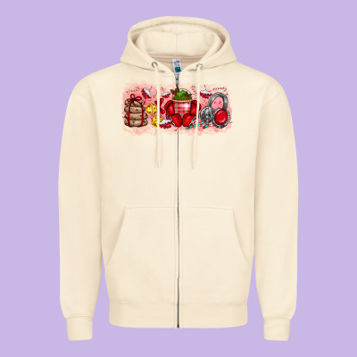Merry Christmas Zipper Hoodie Designed By Cowhidedigitalart