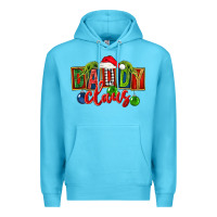 Ocean Blue Christmas daddy Claus Premium Hoodie - FaDigitalArtStudio
