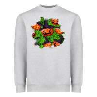 Heather Grey halloween pumpkin patch Heavyweight Sweatshirt - BundleAndBundleShop