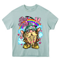 Best Mom Gnome Rainbow Clouds Butterfly Glitter Heavy Core Tee | Teevron