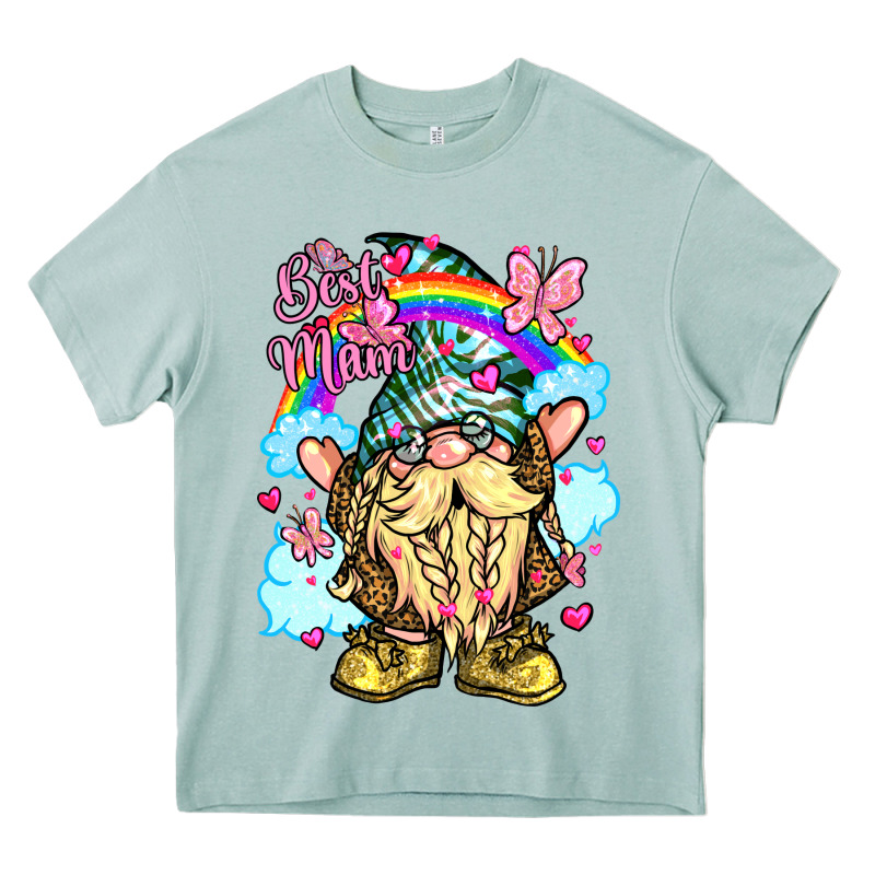 Best Mom Gnome Rainbow Clouds Butterfly Glitter Heavy Core Tee by LillyAllenDesigns | Teevron