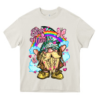 Cream best mom gnome rainbow clouds butterfly glitter Heavy Core Tee - LillyAllenDesigns