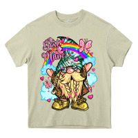 Mossy best mom gnome rainbow clouds butterfly glitter Heavy Core Tee - LillyAllenDesigns