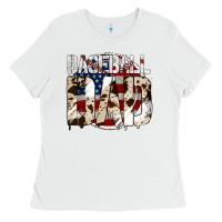 White Baseball American Dad Ladies Tee - Bettercallsaul