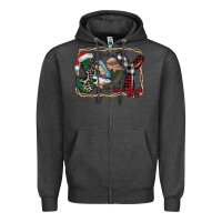 Charcoal Heather joy Christmas Zipper Hoodie - CowhideDigitalArt