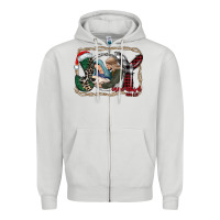 Dove Grey joy Christmas Zipper Hoodie - CowhideDigitalArt