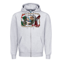 Heather Grey joy Christmas Zipper Hoodie - CowhideDigitalArt
