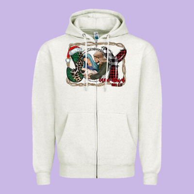Joy Christmas Zipper Hoodie Designed By Cowhidedigitalart